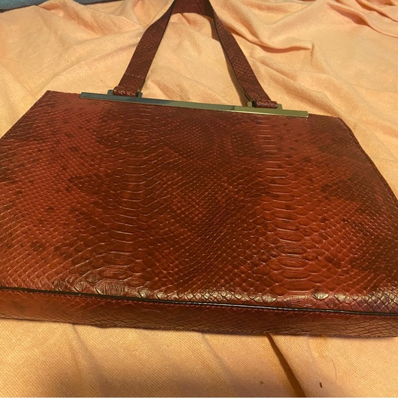 Chic Brown Snake Print Shoulder Bag - Picture 1 of 6